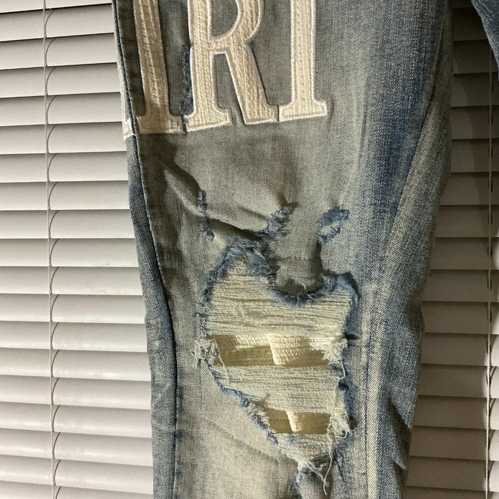 Light blue Amiri jeans "Cloud Patchwork" - image 3